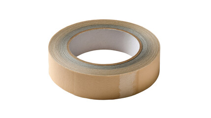 Double-sided adhesive tape roll, an essential stationery item for office, school, and home crafts, on transparent background