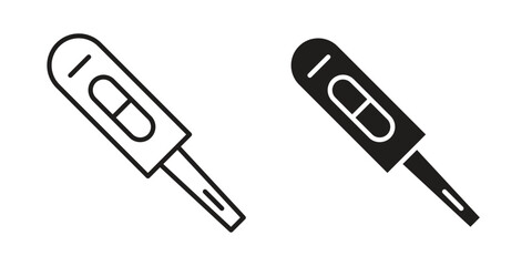 Pregnancy test icons. silhouette icon vector flat illustration on white background. line art icons