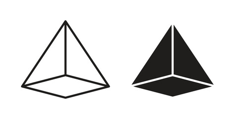 Prism icons. silhouette icon vector flat illustration on white background. line art icons