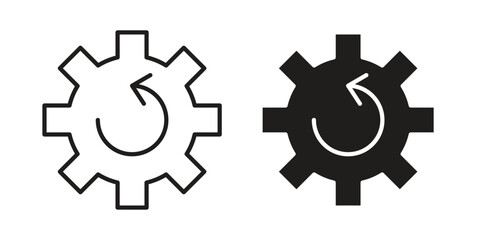 Recovery icons. silhouette icon vector flat illustration on white background. line art icons