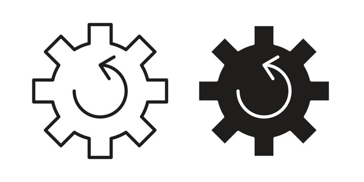 Recovery icons. silhouette icon vector flat illustration on white background. line art icons