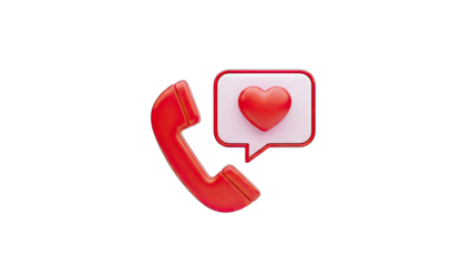 Red Phone with Heart Message - Love and Communication