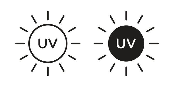 UV icons. silhouette icon vector flat illustration on white background. line art icons