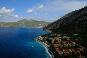 Obraz premium Aerial view of Fethiye in Turkey on sunny day
