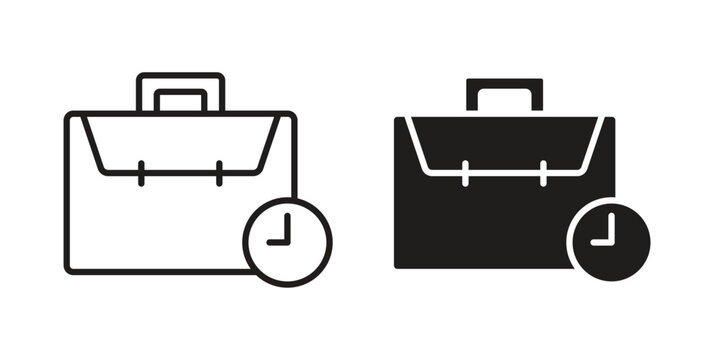 Work experience icons. silhouette icon vector flat illustration on white background. line art icons