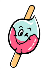 Cute Smiling Ice Pop Character Vector Art