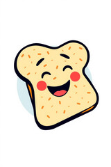 Happy Slice of Bread Breakfast Character Icon