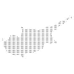 Obraz premium Vector map of cyprus. Isolated vector Illustration. Gray dot on white background. EPS Illustration.