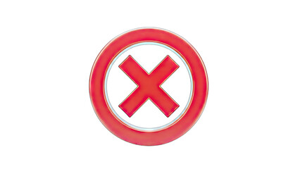 Fototapeta premium Red X Mark in Circle: Error, Cancel, or Reject