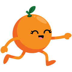 Obraz premium Orange fruit character unique creative concept isolated vector illustration on white background