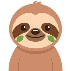 Naklejka premium Sloth character unique creative concept isolated vector illustration on white background