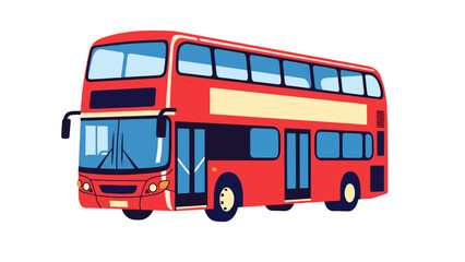 Iconic Red Double-Decker Bus Illustration - Symbol of Urban Travel