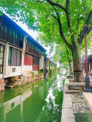 View of the famous water town called Zhouzhuang near Suzhou and Shanghai in China.