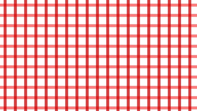 red and white gingham pattern with evenly spaced, intersecting vertical and horizontal lines, creating a classic, vibrant, and symmetrical grid.