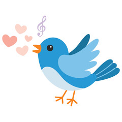 Obraz premium Singing bird unique creative concept isolated vector illustration on white background