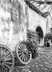 View of the traditional houses in the water town called Zhouzhuang near Suzhou and Shanghai in China.