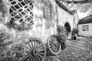 View of the traditional houses in the water town called Zhouzhuang near Suzhou and Shanghai in China.