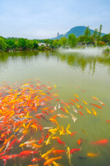 View of the famous temple at Niushou Mountain in Nanjing, China.