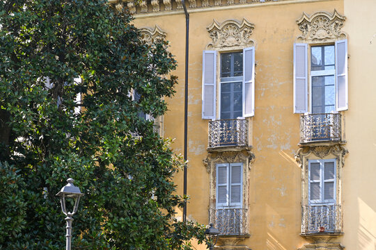 Views of central part of Milan, Brera district, shopping area, church Duomo, architectural details, streets, walking in Milan, Lombardy, Italy