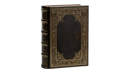 Old Decorative Hardcover Book with Elegant Gilded Patterns

