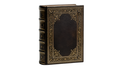 Old Decorative Hardcover Book with Elegant Gilded Patterns

