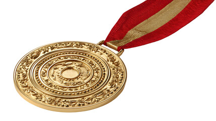 Blank Golden Award Medal for Achievement and First Place Recognition