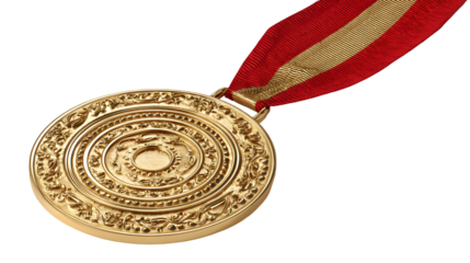 Blank Golden Award Medal for Achievement and First Place Recognition