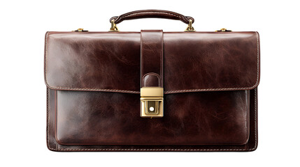 Elegant Tan Leather Portfolio Bag with Secure Gold Clasp