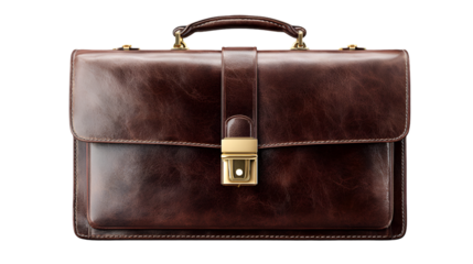 Elegant Tan Leather Portfolio Bag with Secure Gold Clasp