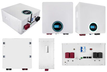 Lithium battery for solar panels with a round LCD display and user-friendly interface.