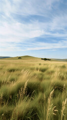 Realistic Grassland Open Field Background