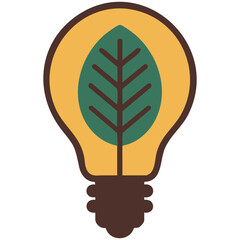 contour silhouette of a light bulb containing a miniature tree inside isolated vector illustration