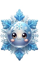 blue christmas ball with snowflakes