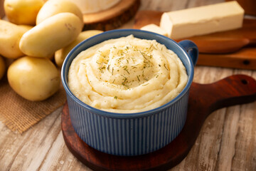 Mashed Potatoes. A classic side dish made with mashed boiled potatoes, often used to accompany various dishes; an easy and practical recipe that is very popular.