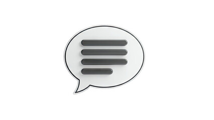Speech Bubble with Lines Icon on White Background