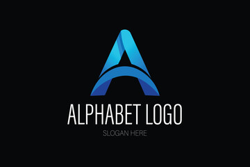 Modern blue stylized letter A icon for business branding and technology identities Vector logo template