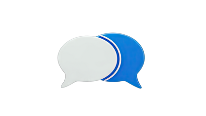 Speech Bubbles Overlapping on White Background