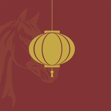 start off yout chinese new year celebration with this modern tantern invitation that combien traditional and a red background with horse motif