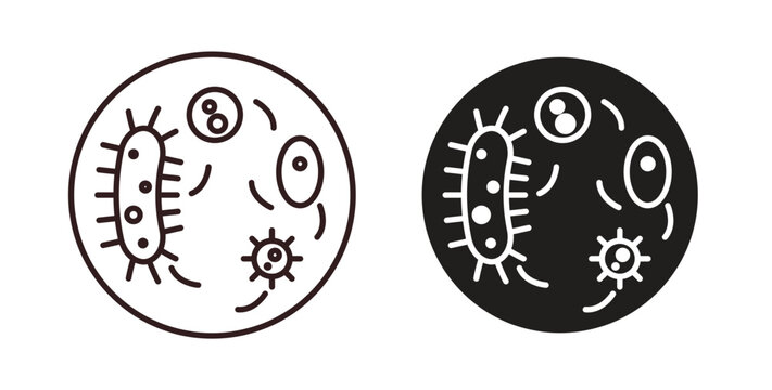 Microorganism icons designs can be used for mobile, ui, websites