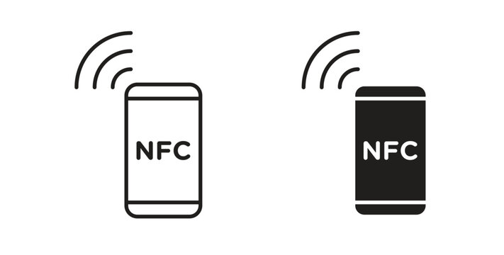 NFC communication icons designs can be used for mobile, ui, websites