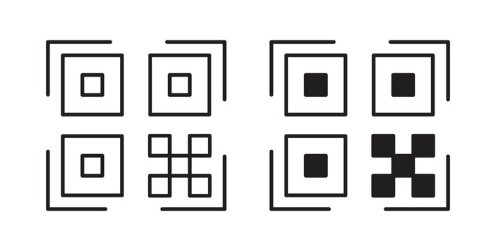 Qrcode icons designs can be used for mobile, ui, websites