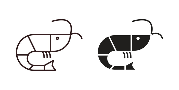 Shrimp icons designs can be used for mobile, ui, websites