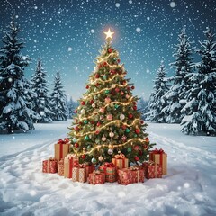 christmas tree with gifts