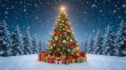 christmas tree with gifts