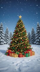 christmas tree with gifts