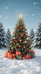 christmas tree with gifts