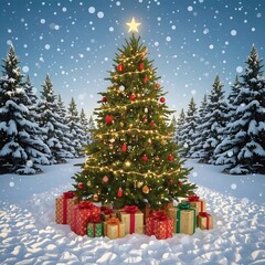 christmas tree with gifts