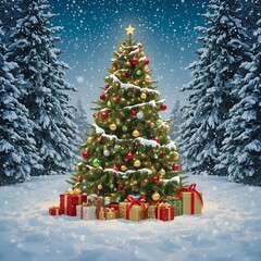 christmas tree with gifts