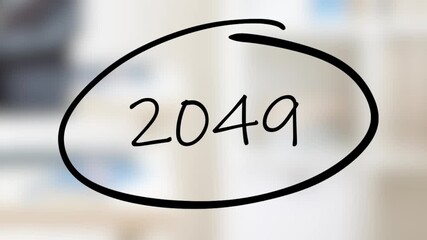 2049 Handwriting using black marker on glass