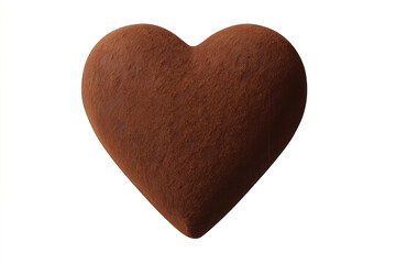 Fototapeta premium Chocolate heart truffle covered in cocoa powder, transparent background